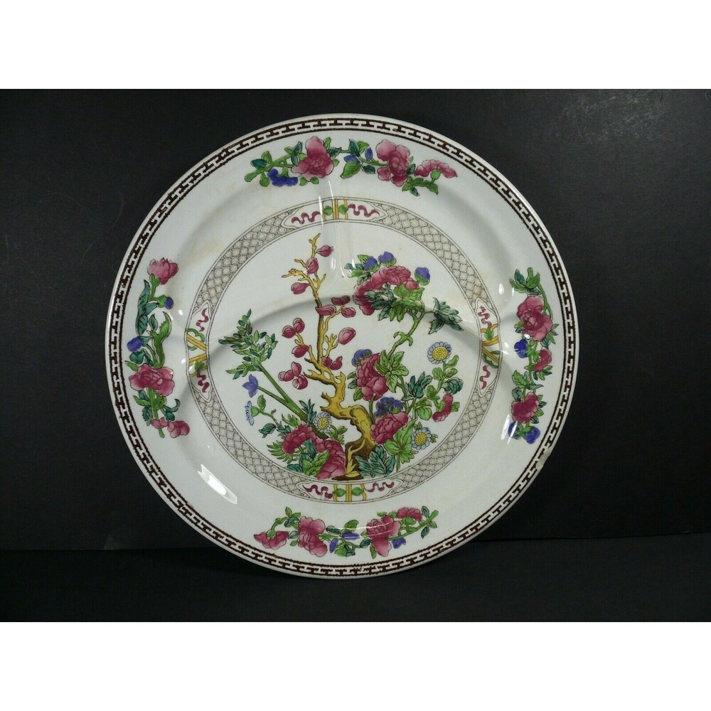 Vintage BOOTHS INDIAN TREE Divided Picnic Plate 10 5/8"
